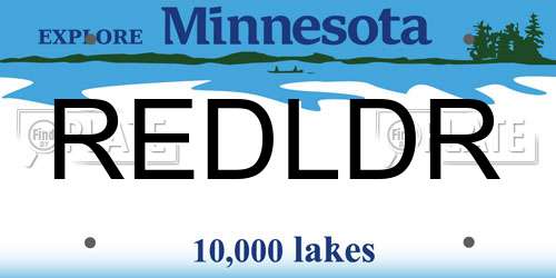 REDLDR Minnesota License Plate
