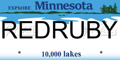 REDRUBY Minnesota License Plate