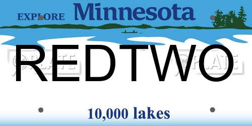 REDTWO Minnesota License Plate