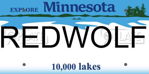 REDWOLF Minnesota License Plate