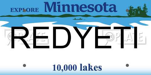 REDYETI Minnesota License Plate