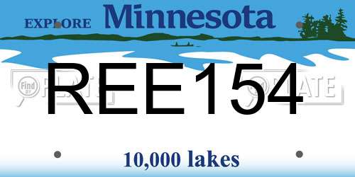 REE154 Minnesota License Plate