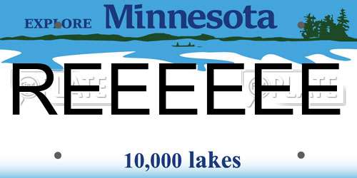 REEEEEE Minnesota License Plate