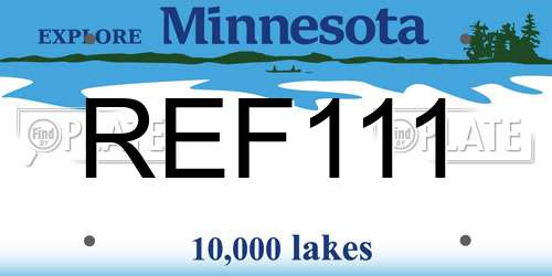 REF111 Minnesota License Plate