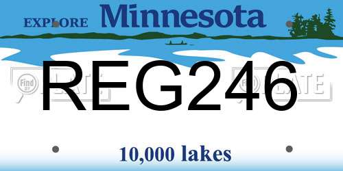 REG246 Minnesota License Plate