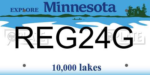 REG24G Minnesota License Plate