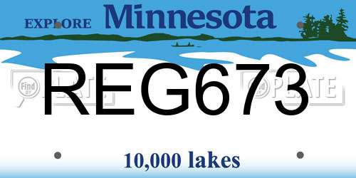 REG673 Minnesota License Plate