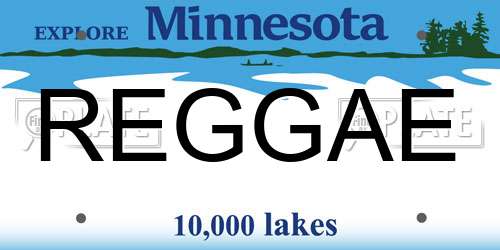 REGGAE Minnesota License Plate