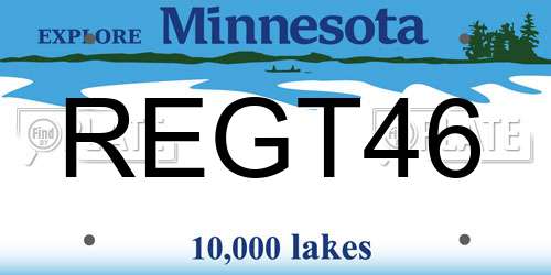 REGT46 Minnesota License Plate