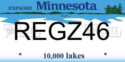REGZ46 Minnesota License Plate