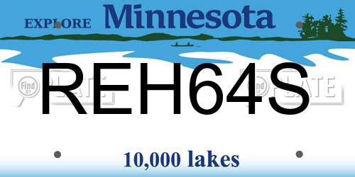 REH64S Minnesota License Plate