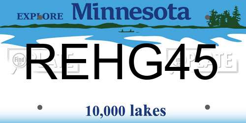 REHG45 Minnesota License Plate
