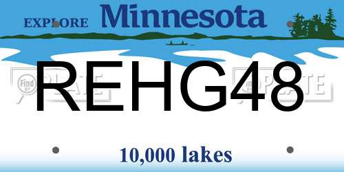 REHG48 Minnesota License Plate