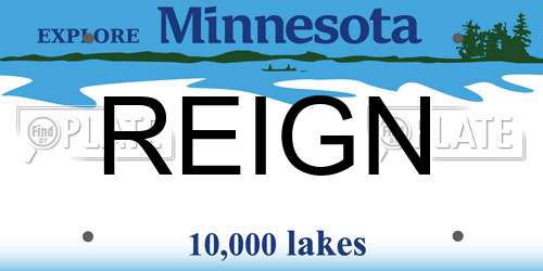 REIGN Minnesota License Plate