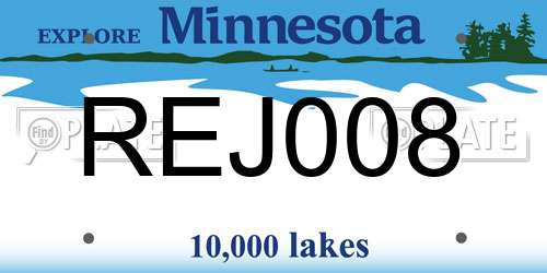 REJ008 Minnesota License Plate