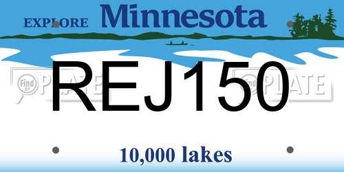 REJ150 Minnesota License Plate