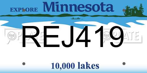 REJ419 Minnesota License Plate