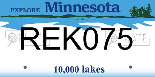 REK075 Minnesota License Plate