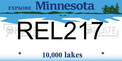 REL217 Minnesota License Plate