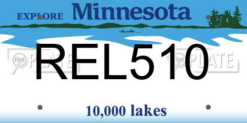 REL510 Minnesota License Plate