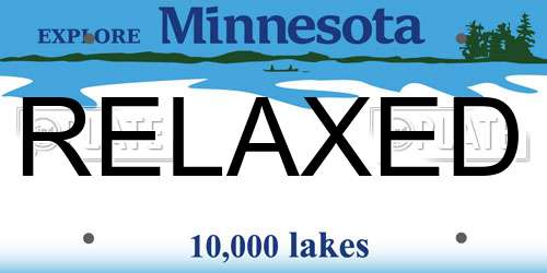RELAXED Minnesota License Plate