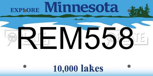 REM558 Minnesota License Plate