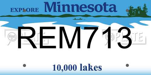 REM713 Minnesota License Plate