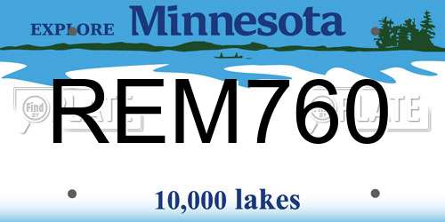 REM760 Minnesota License Plate
