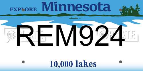 REM924 Minnesota License Plate