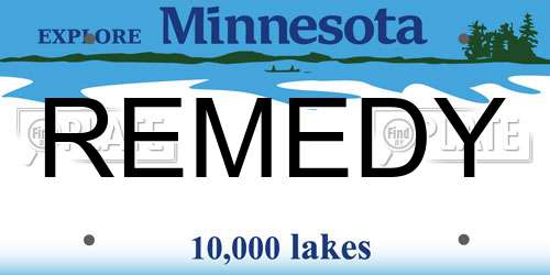REMEDY Minnesota License Plate
