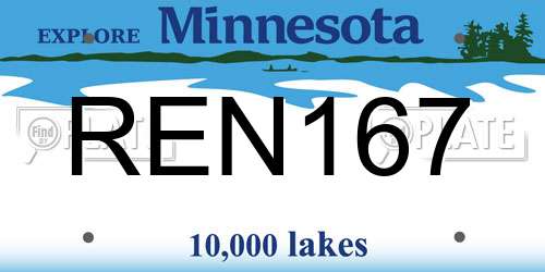 REN167 Minnesota License Plate