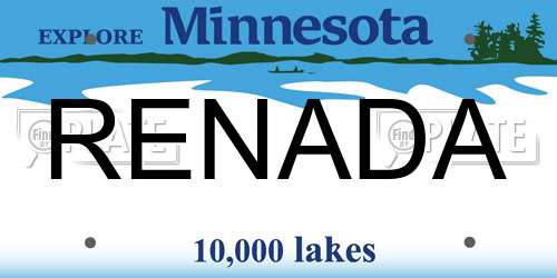RENADA Minnesota License Plate