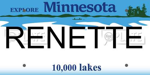 RENETTE Minnesota License Plate
