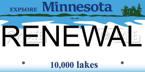 RENEWAL Minnesota License Plate
