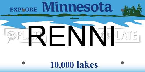 RENNI Minnesota License Plate
