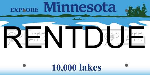 RENTDUE Minnesota License Plate