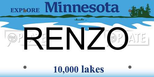 RENZO Minnesota License Plate