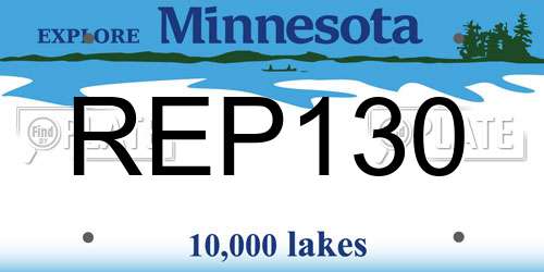 REP130 Minnesota License Plate