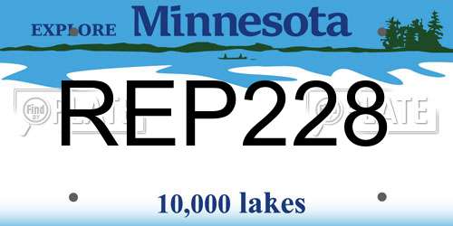 REP228 Minnesota License Plate
