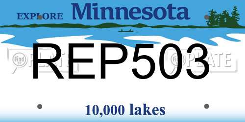 REP503 Minnesota License Plate