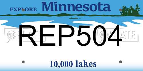 REP504 Minnesota License Plate
