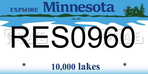 RES0960 Minnesota License Plate