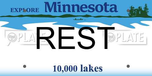 REST Minnesota License Plate