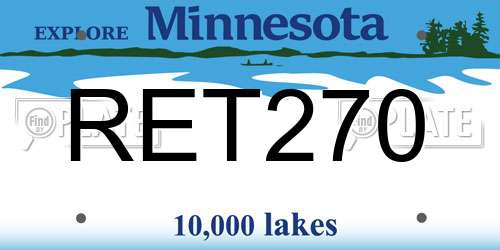 RET270 Minnesota License Plate