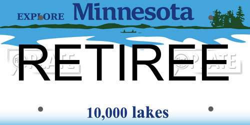 RETIREE Minnesota License Plate