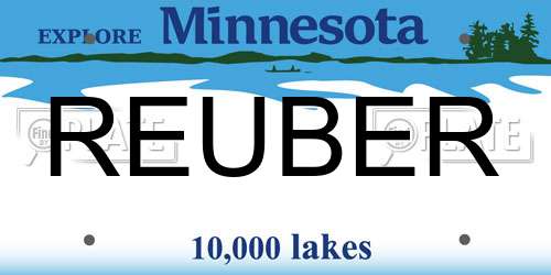 REUBER Minnesota License Plate