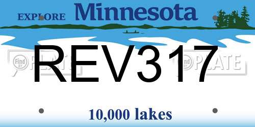 REV317 Minnesota License Plate