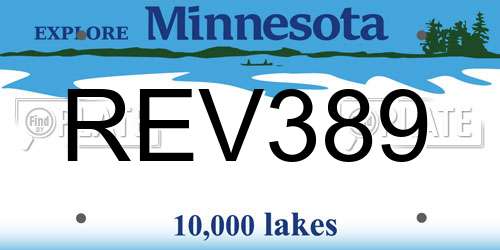 REV389 Minnesota License Plate