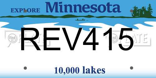 REV415 Minnesota License Plate