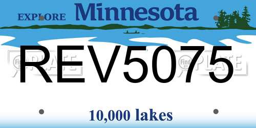 REV5075 Minnesota License Plate